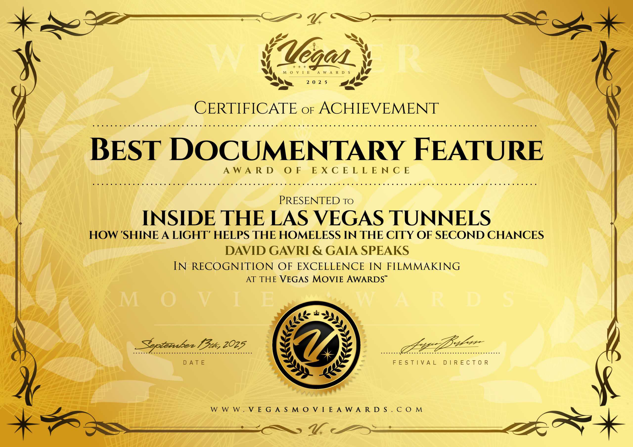 Vegas Faces Sweeps The Vegas Movie Awards Taking Home 4 Category Wins!